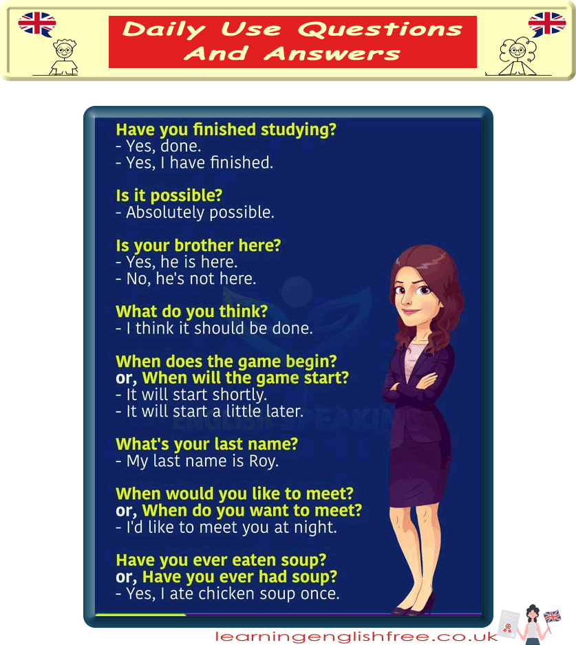 A comprehensive lesson on mastering daily use questions and answers in English, perfect for ESL learners.